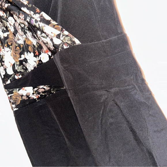 All Saints Black and Floral Silk Dress Sz‎ 0 - Picture 4 of 12